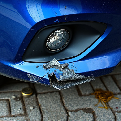 damaged car bumper
