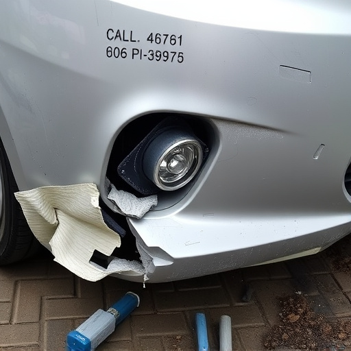 damaged car bumper