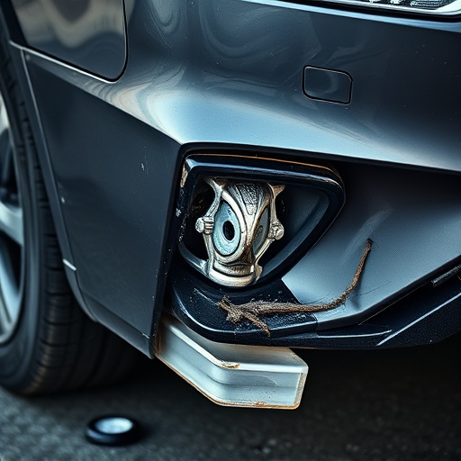 damaged car bumper