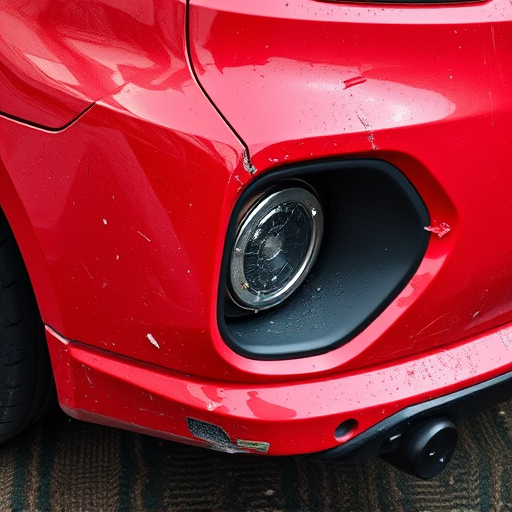 damaged car bumper