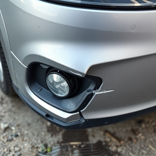 damaged car bumper