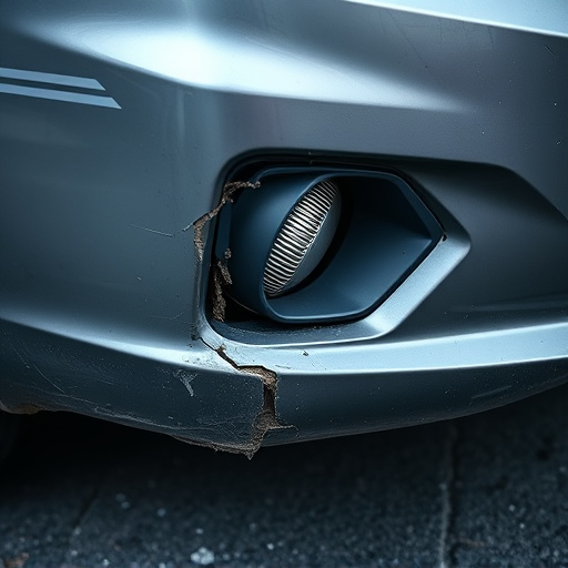 damaged car bumper