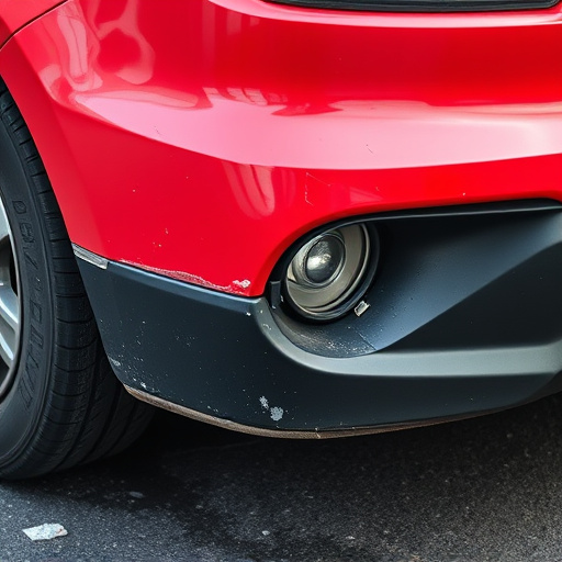 damaged car bumper