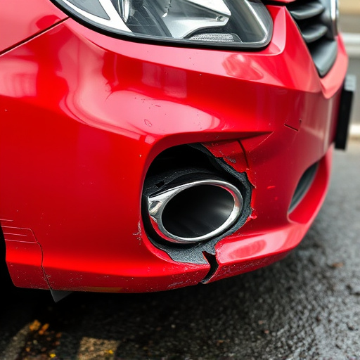 damaged car bumper