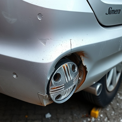 damaged car bumper