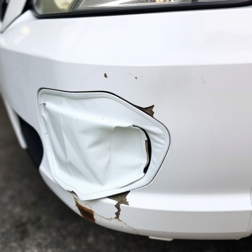 damaged car bumper