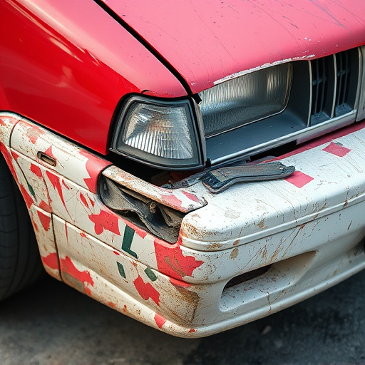 damaged car bumper