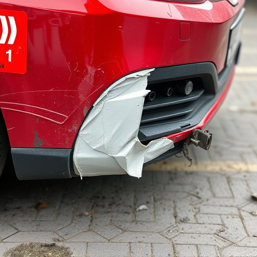 damaged car bumper
