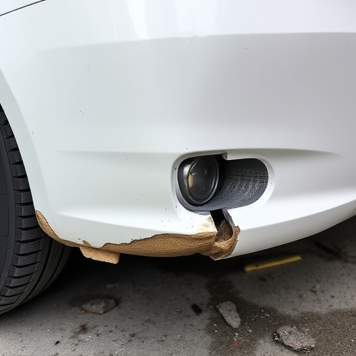 damaged car bumper