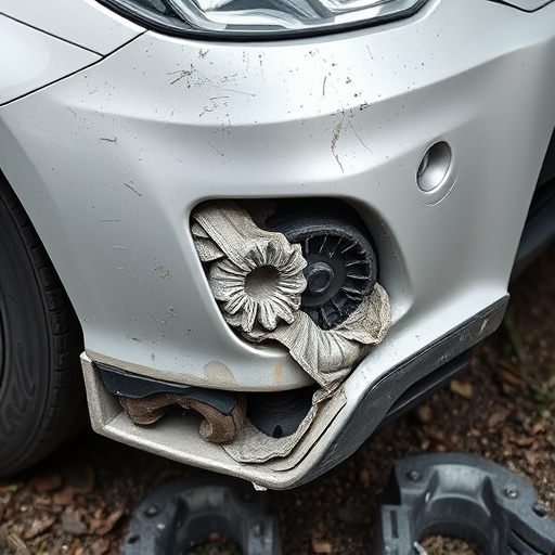 damaged car bumper