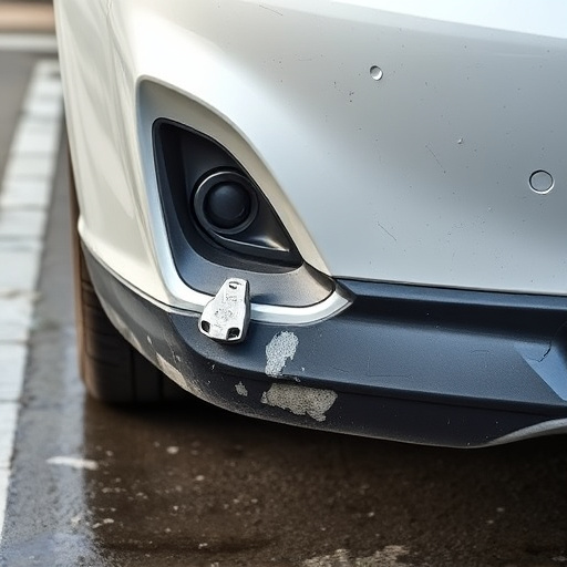 damaged car bumper