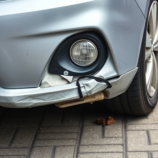 damaged car bumper