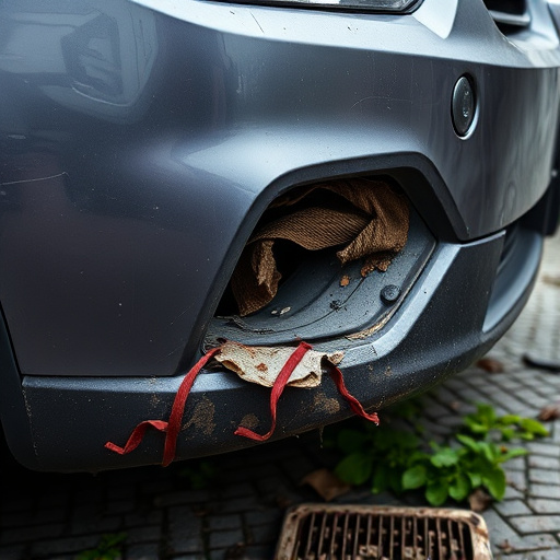 damaged car bumper