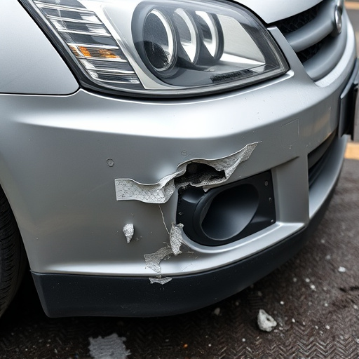 damaged car bumper
