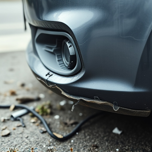 damaged car bumper