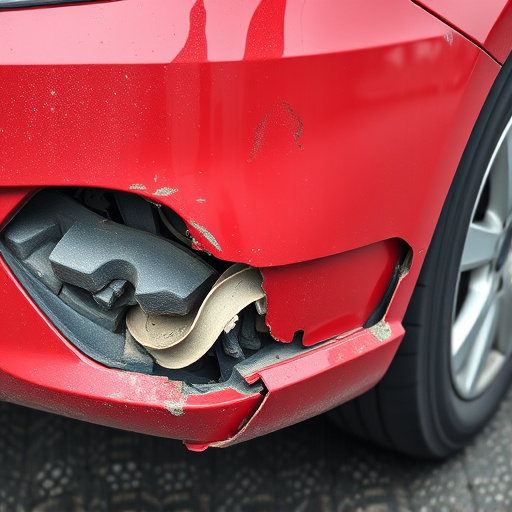 damaged car bumper