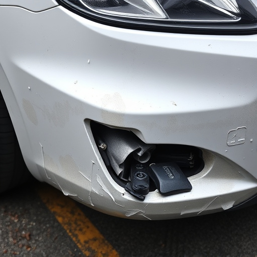 damaged car bumper