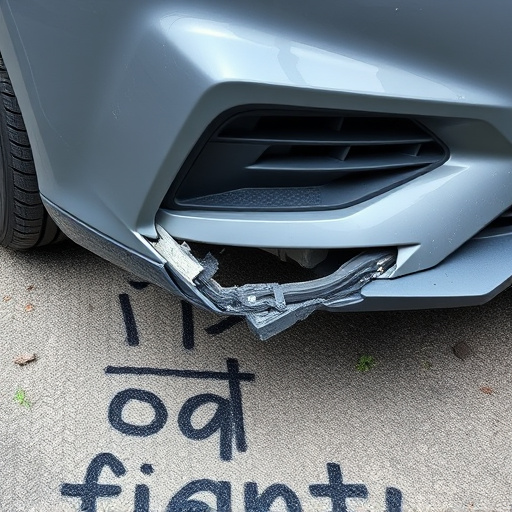 damaged car bumper