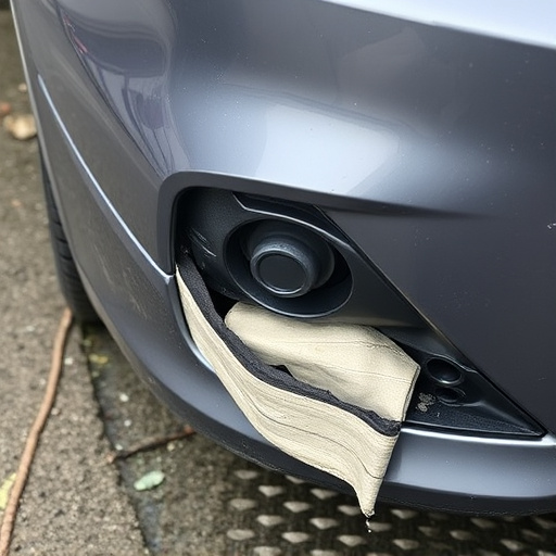 damaged car bumper