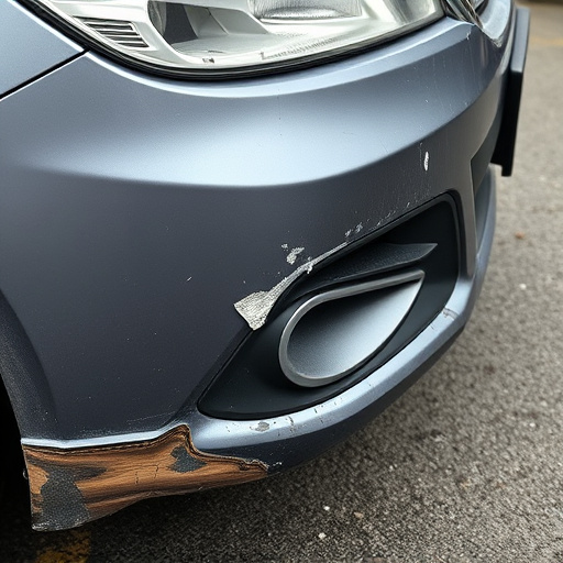 damaged car bumper