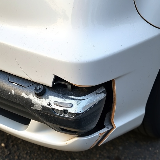 damaged car bumper