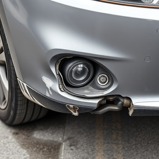 damaged car bumper