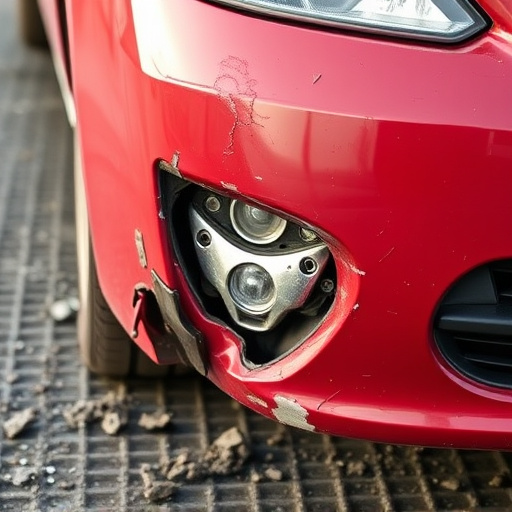 damaged car bumper