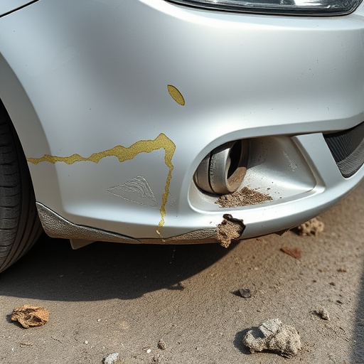 damaged car bumper