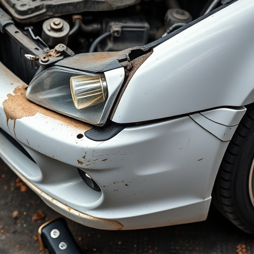 damaged car bumper