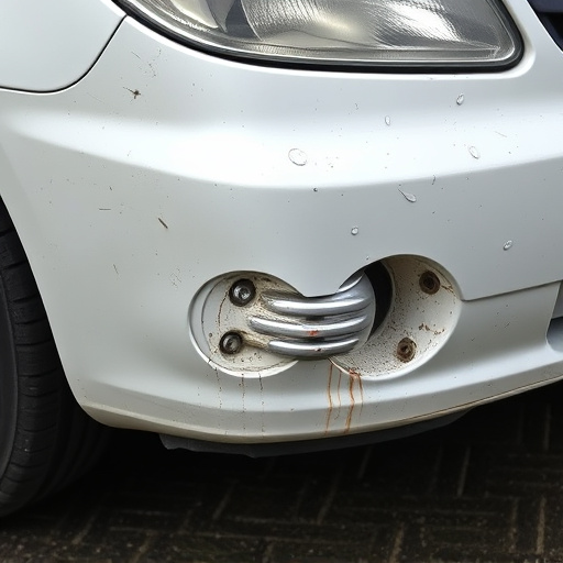 damaged car bumper