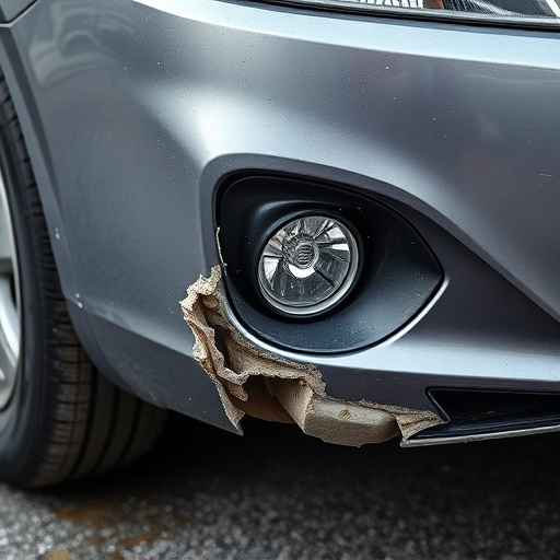 damaged car bumper