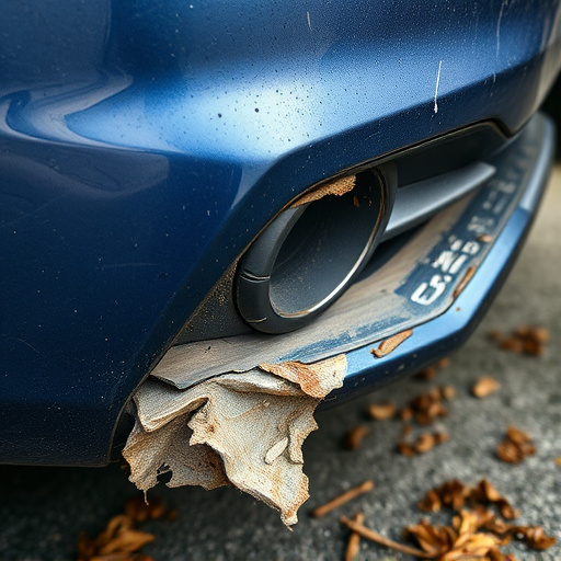 damaged car bumper