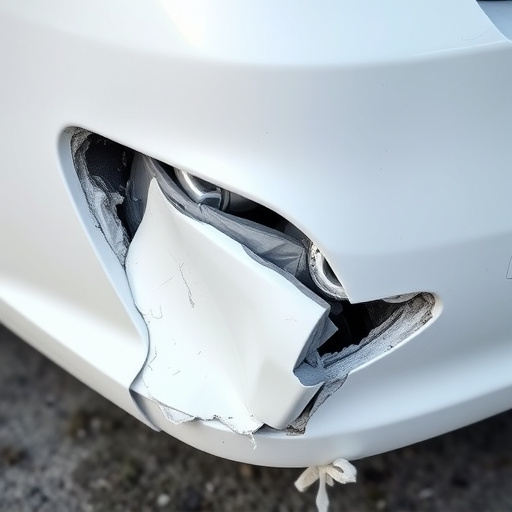 damaged car bumper