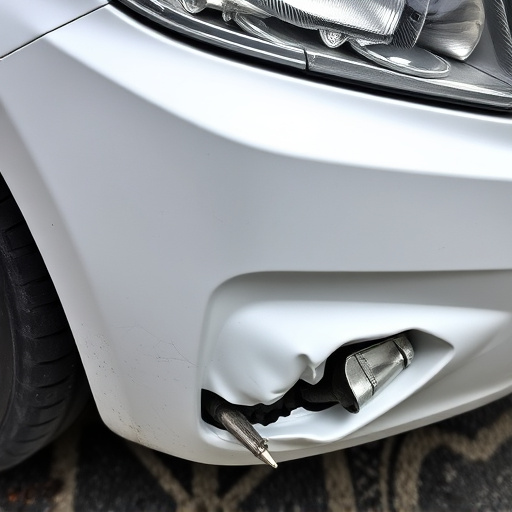 damaged car bumper