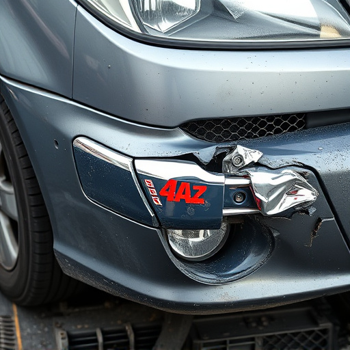 damaged car bumper