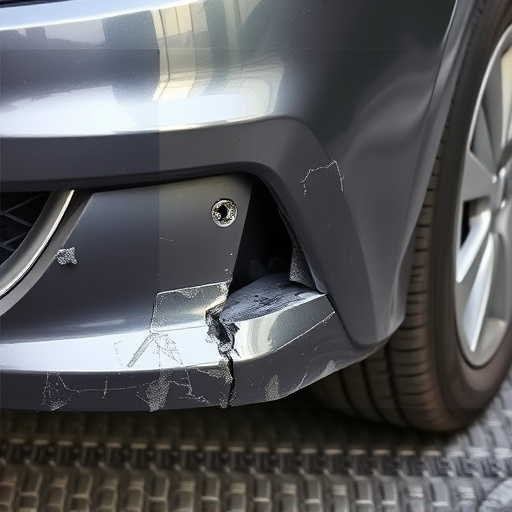 damaged car bumper