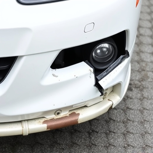 damaged car bumper