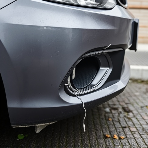 damaged car bumper