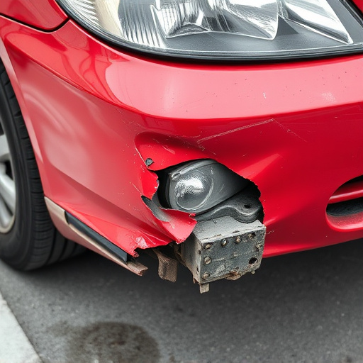 damaged car bumper