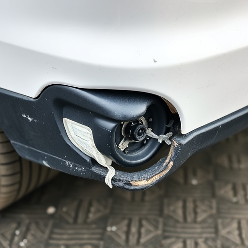damaged car bumper