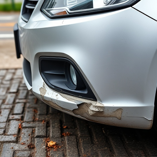 damaged car bumper