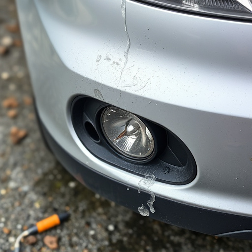 damaged car bumper
