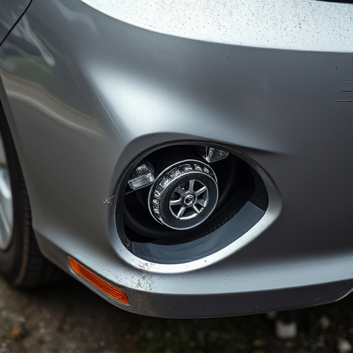 damaged car bumper