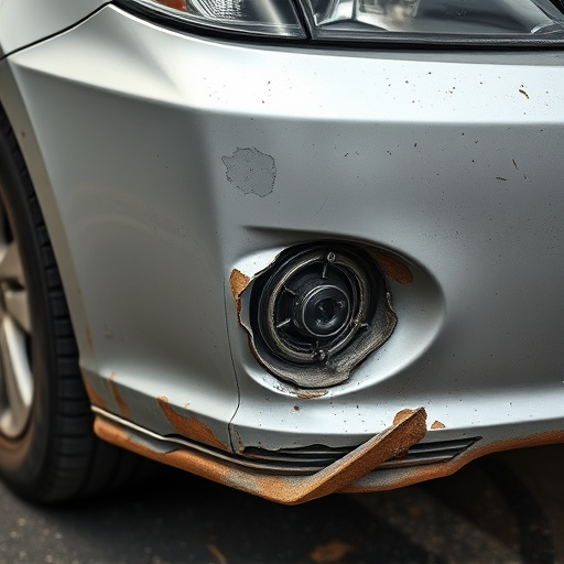 damaged car bumper