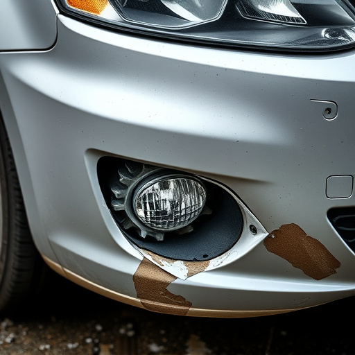 damaged car bumper