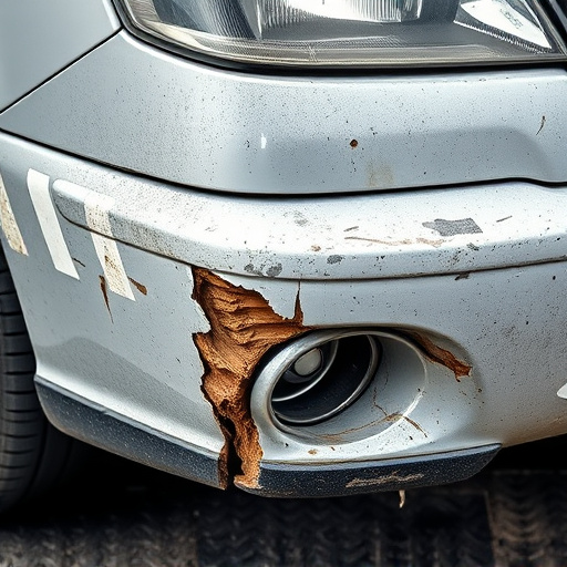 damaged car bumper