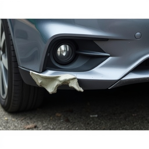 damaged car bumper