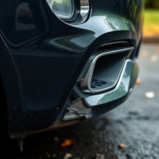 damaged car bumper