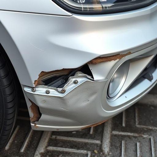 damaged car bumper