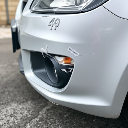 damaged car bumper